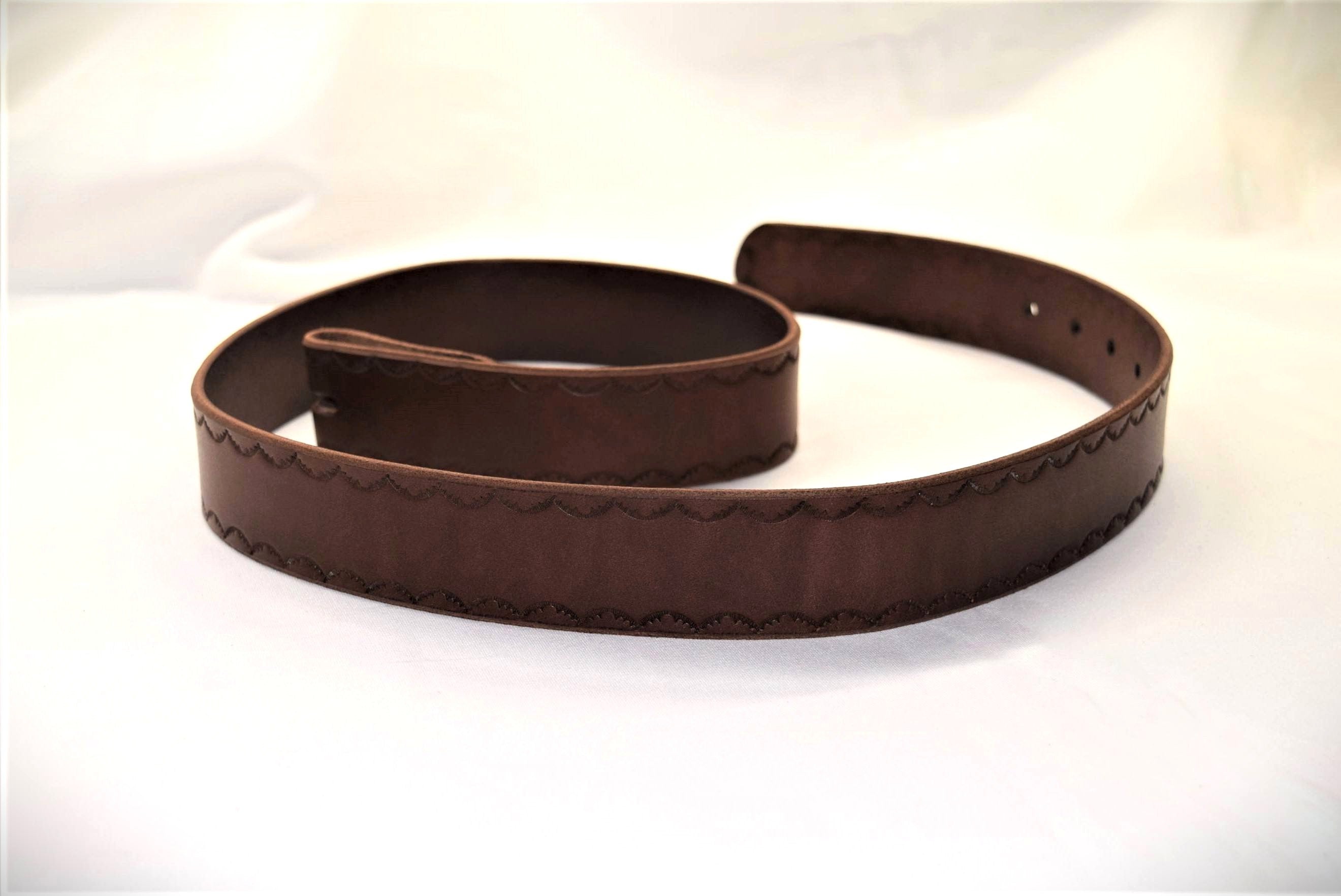 Leather Belt, tooled edges