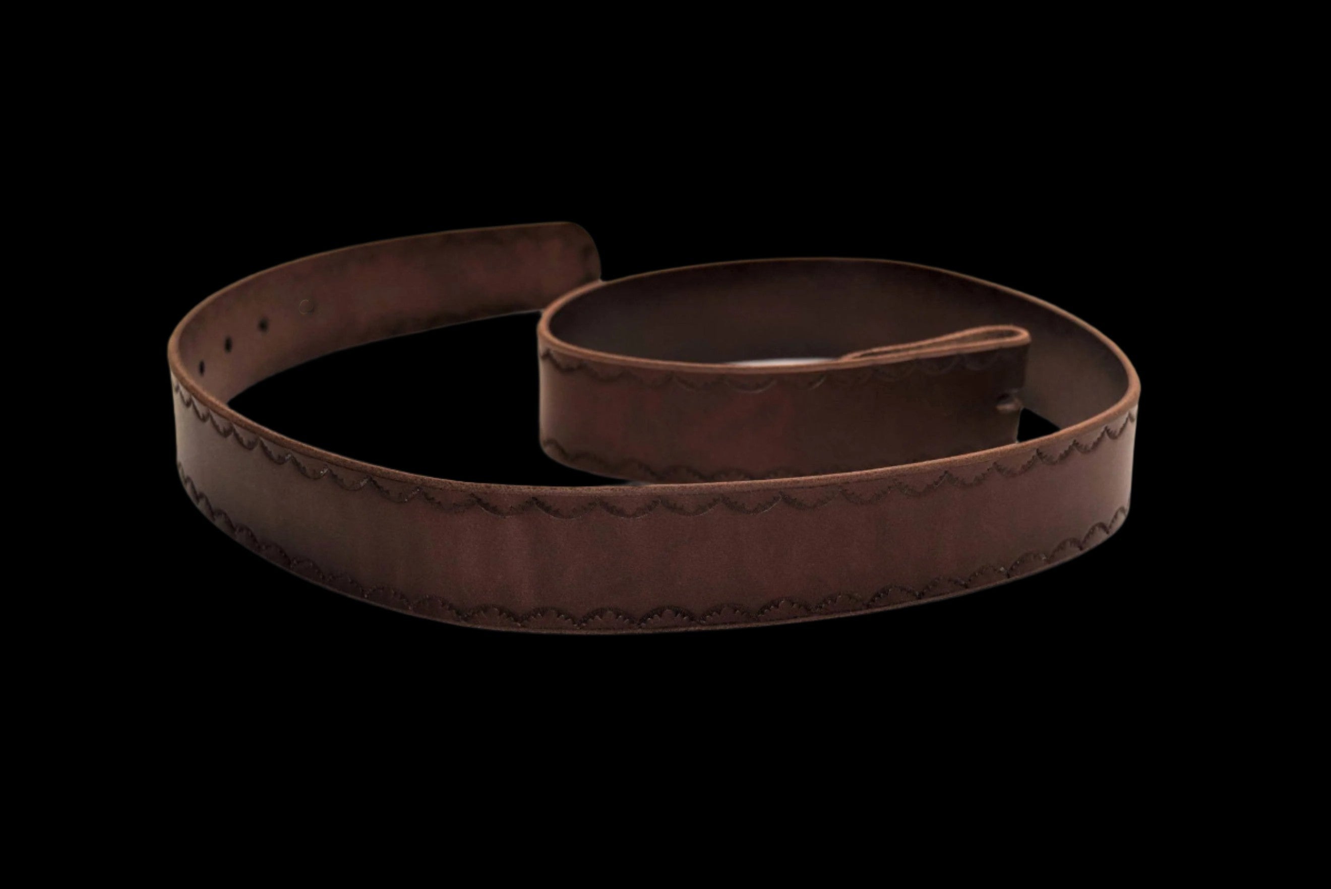 Leather Belt, tooled edges