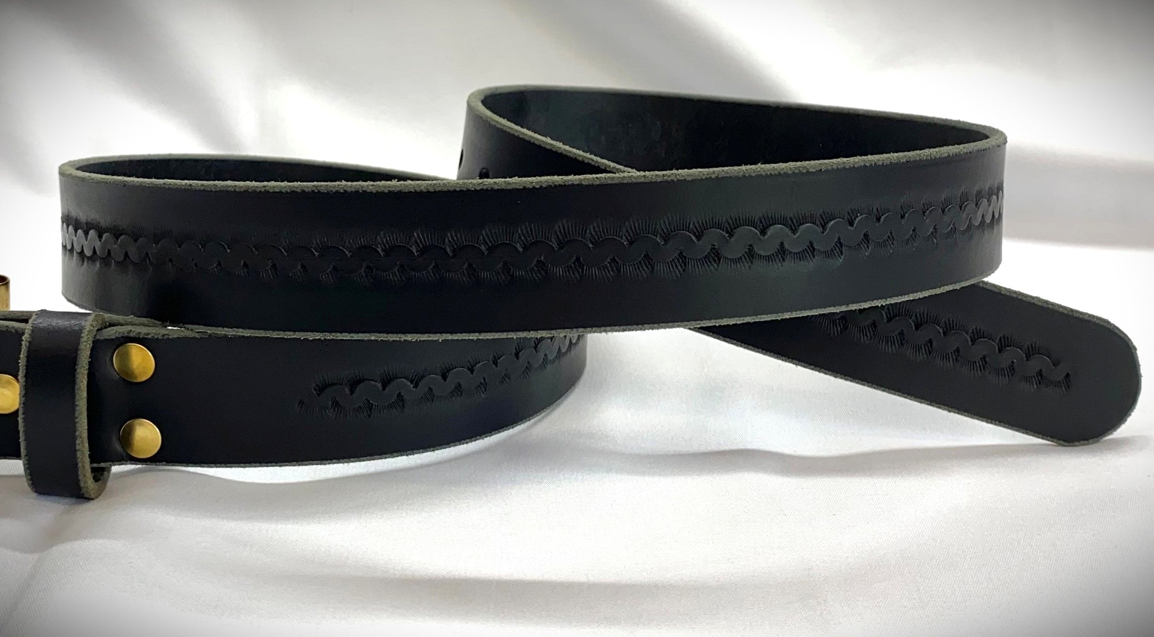 Leather Belt, tooled center