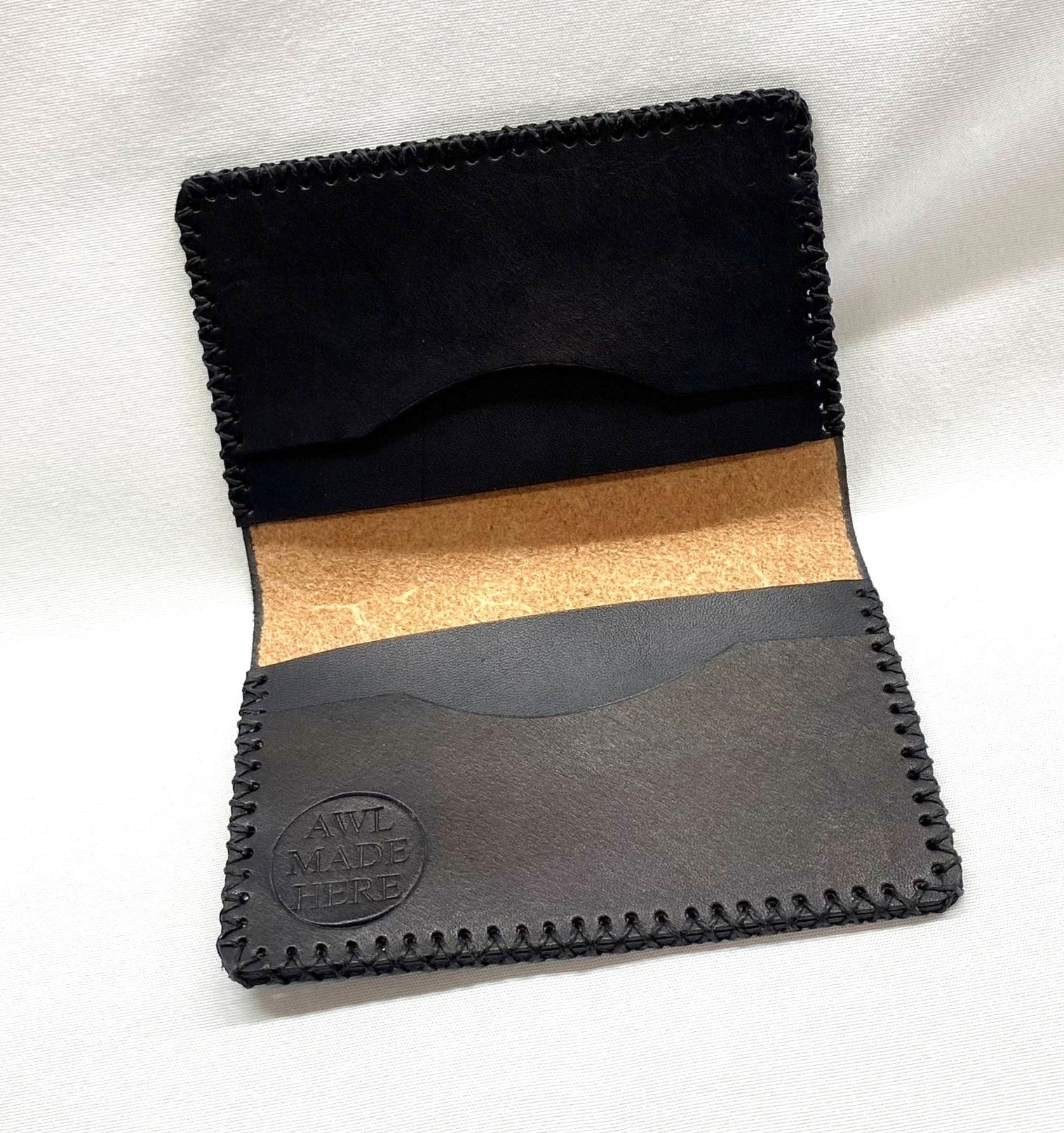 Card Case, Four Pockets. Black or Natural