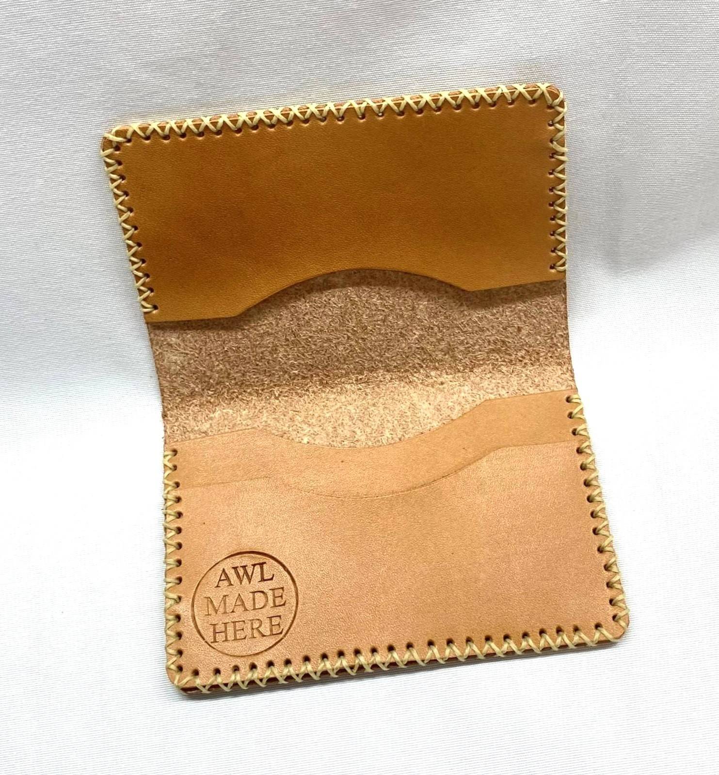 Card Case, Three Pockets. Black or Natural