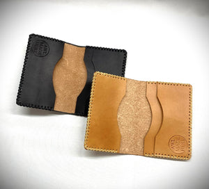 Card Case, Three Pockets. Black or Natural