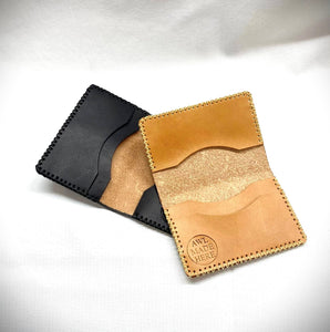 Card Case, Three Pockets. Black or Natural