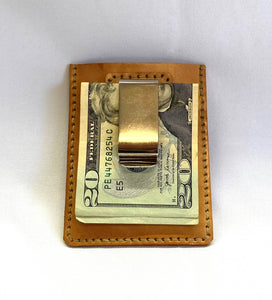 Slim Fit Money Clip, Black or Natural Tan