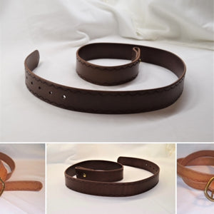 Leather Belt, tooled edges