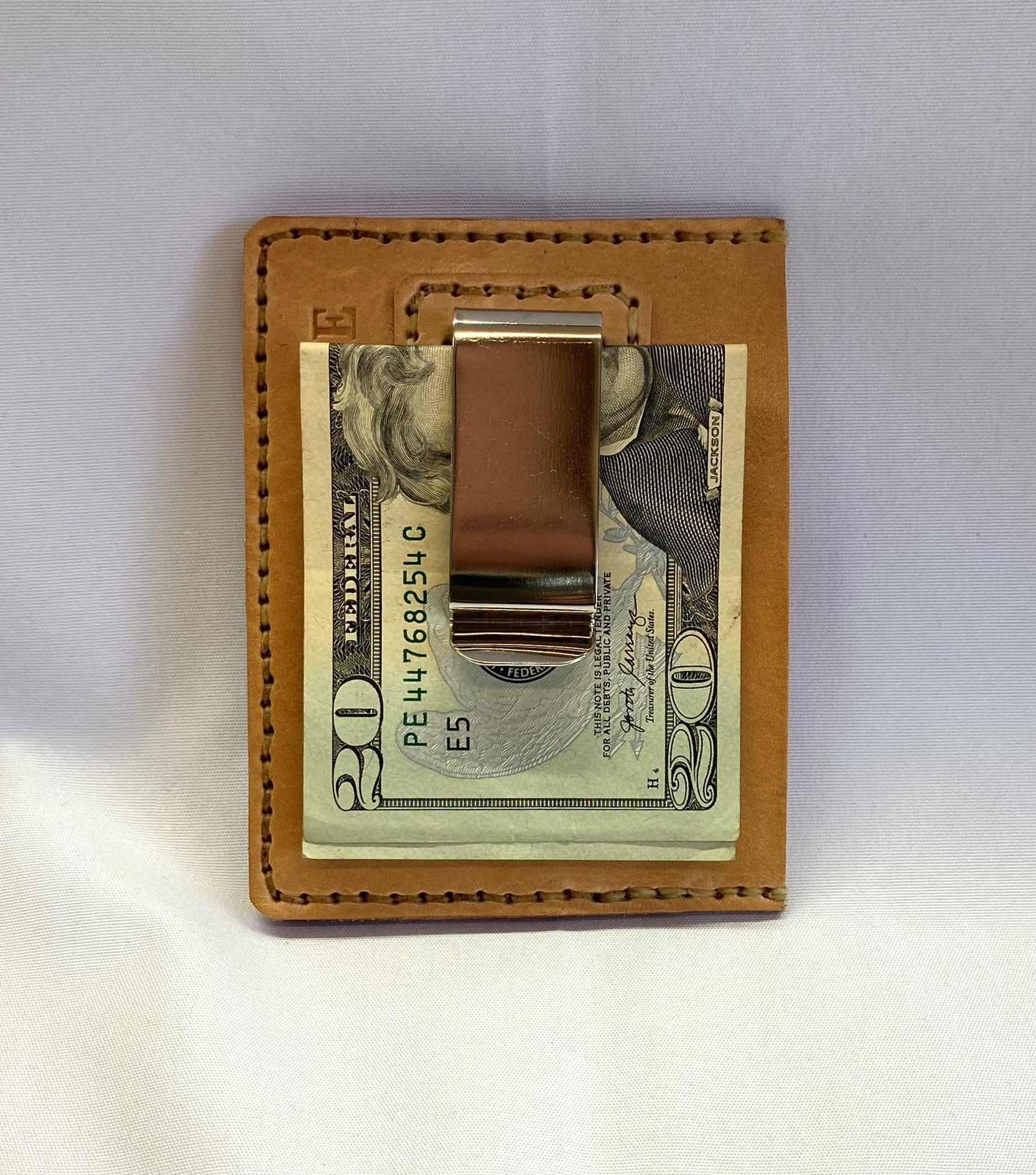 Money Clip Wallet, Black or Natural Tan