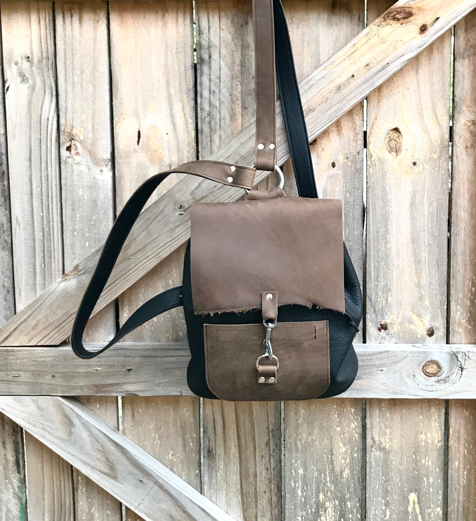 Raw Edge Backpack, Two-tone